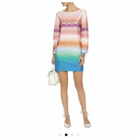 Missoni Dresses & Skirts - Missoni zig zag mini dress 38 Small Italy knit 3/4-bracelet sleeve $980 chevron